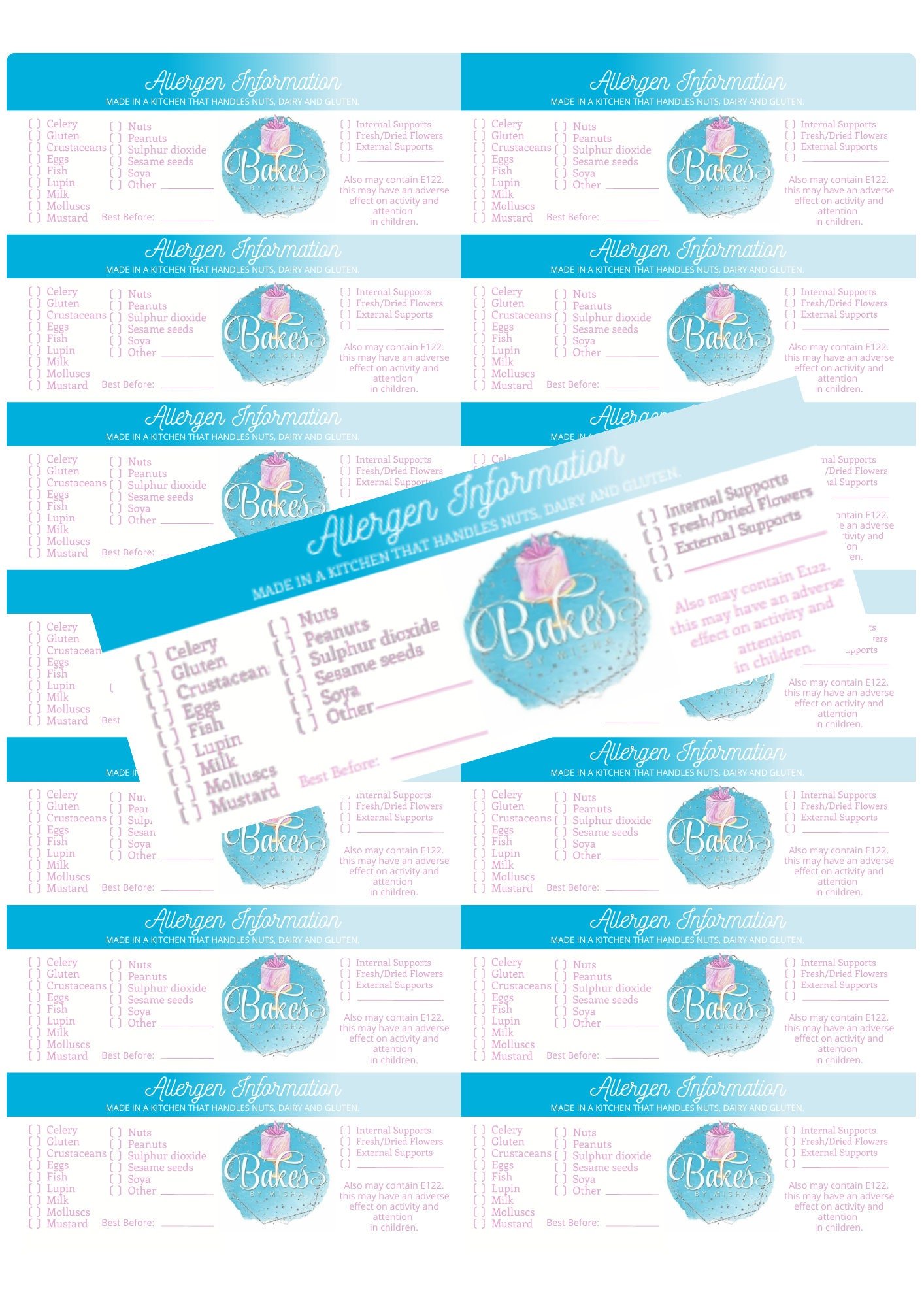 Personalised Allergen Gloss Stickers - Image 2