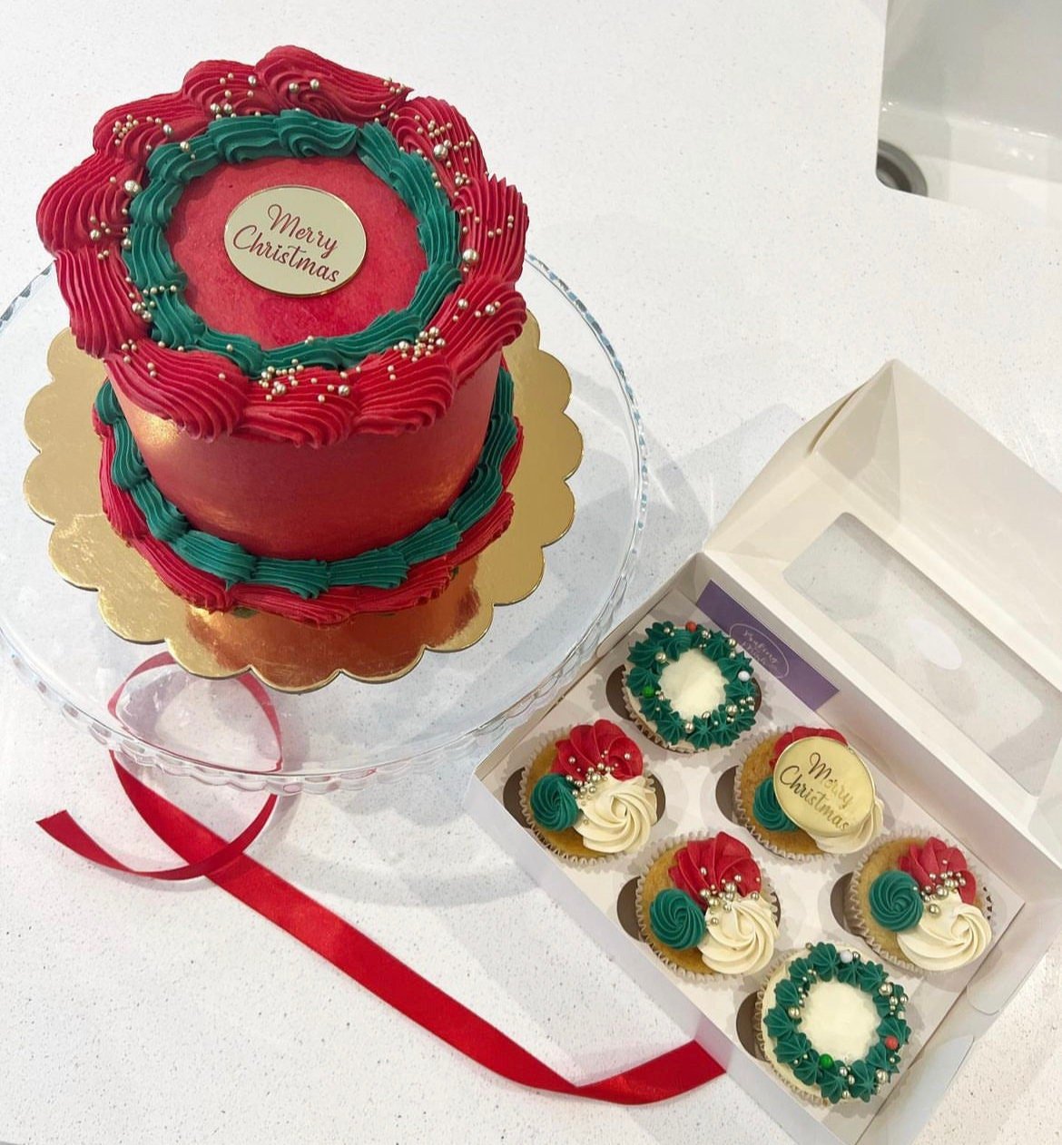 Merry Merry Christmas Gold Acrylic Disc - Image 2