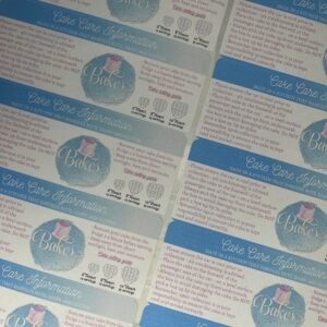 Personalised Cake Care Gloss Stickers & Heart Cake cutting Guide