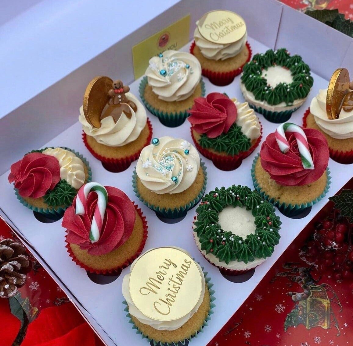 Merry Merry Christmas Gold Acrylic Disc - Image 3