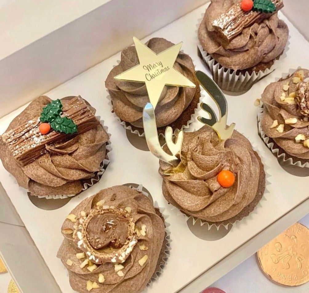 Acrylic Reindeer Antlers Cupcake Set - Image 2