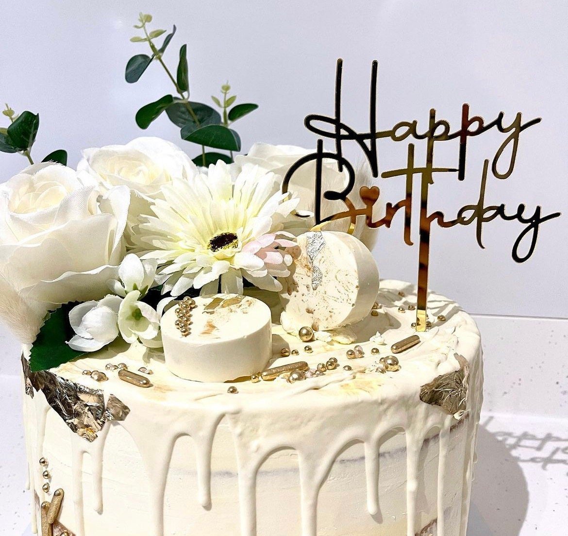 Acrylic Happy Birthday Cake Topper