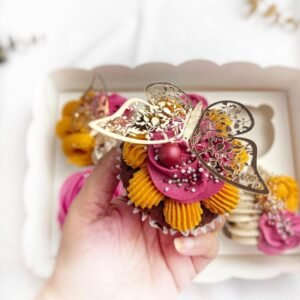 Metallic Foil Lace Detailed Butterflies