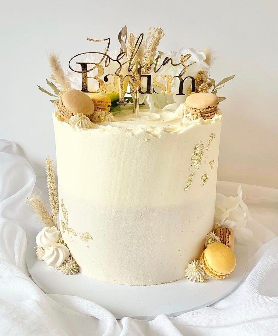 Christening Baptism Cake Topper & Acrylic Cross - Image 8