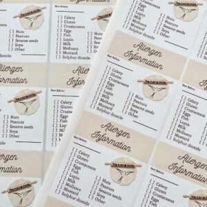 Personalised Allergen Stickers