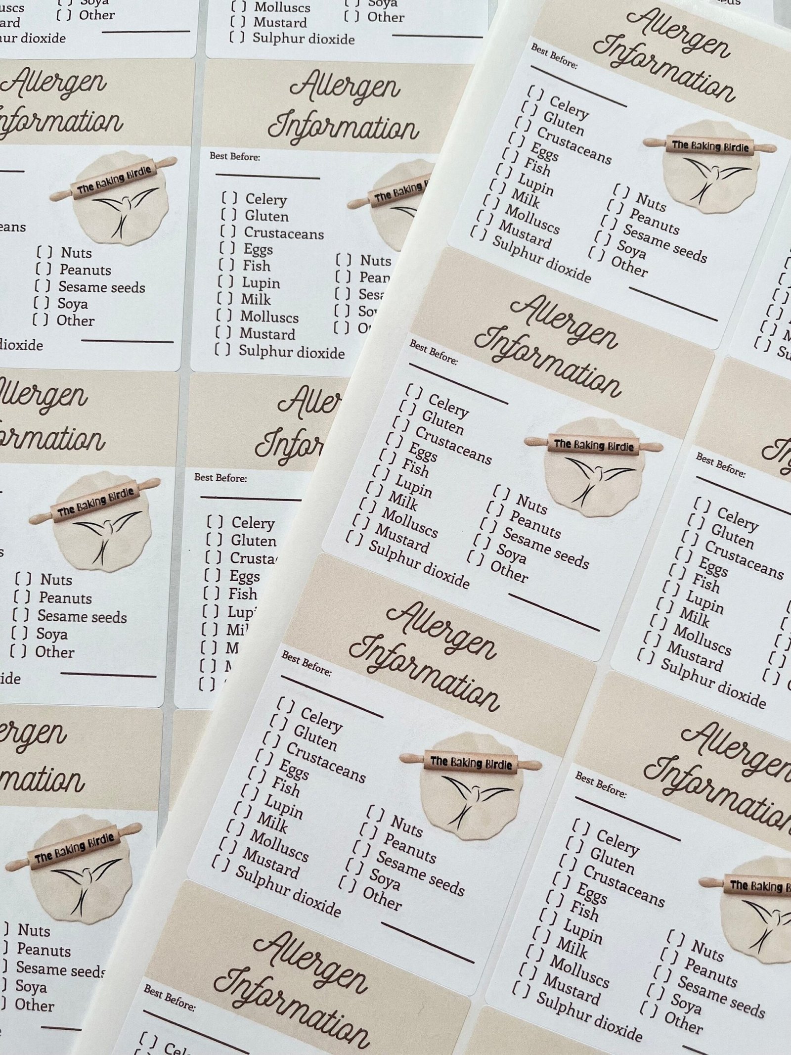 Personalised Allergen Stickers