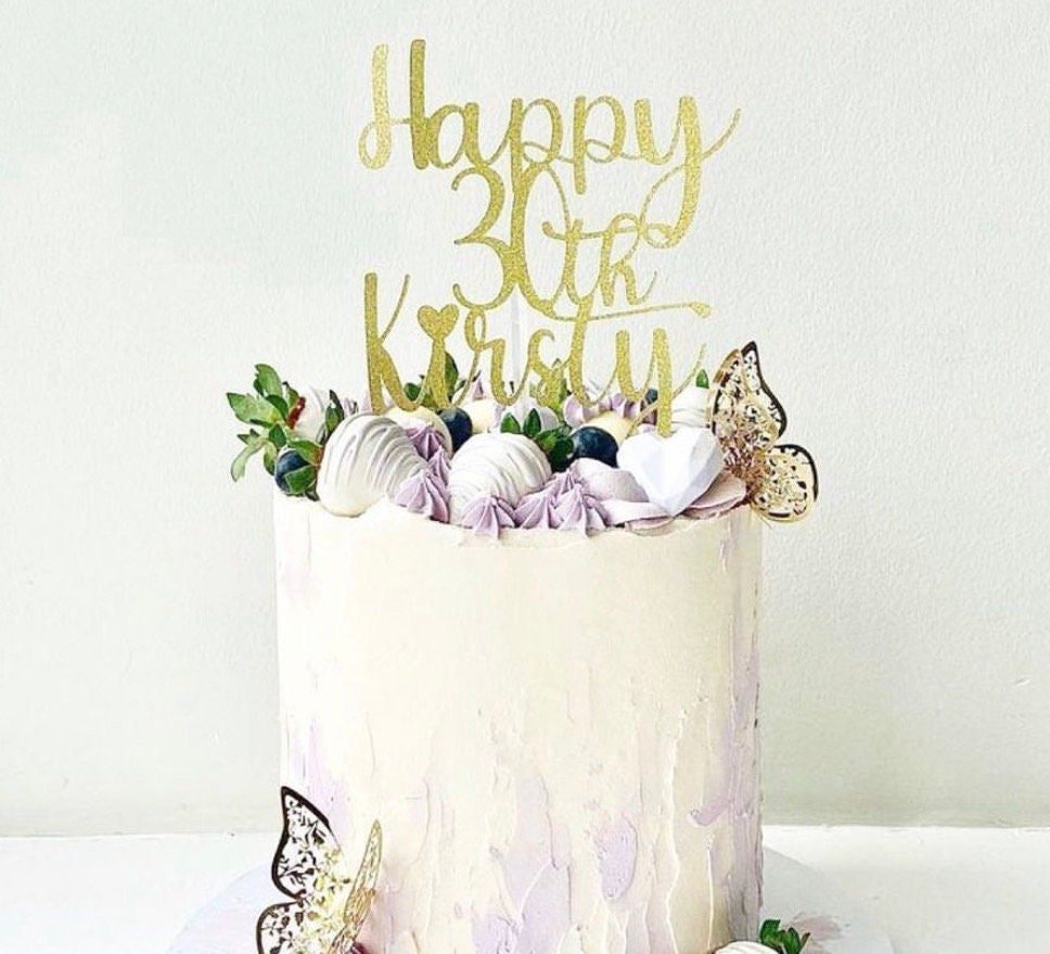 Happy Age Name Cake Topper - Image 2