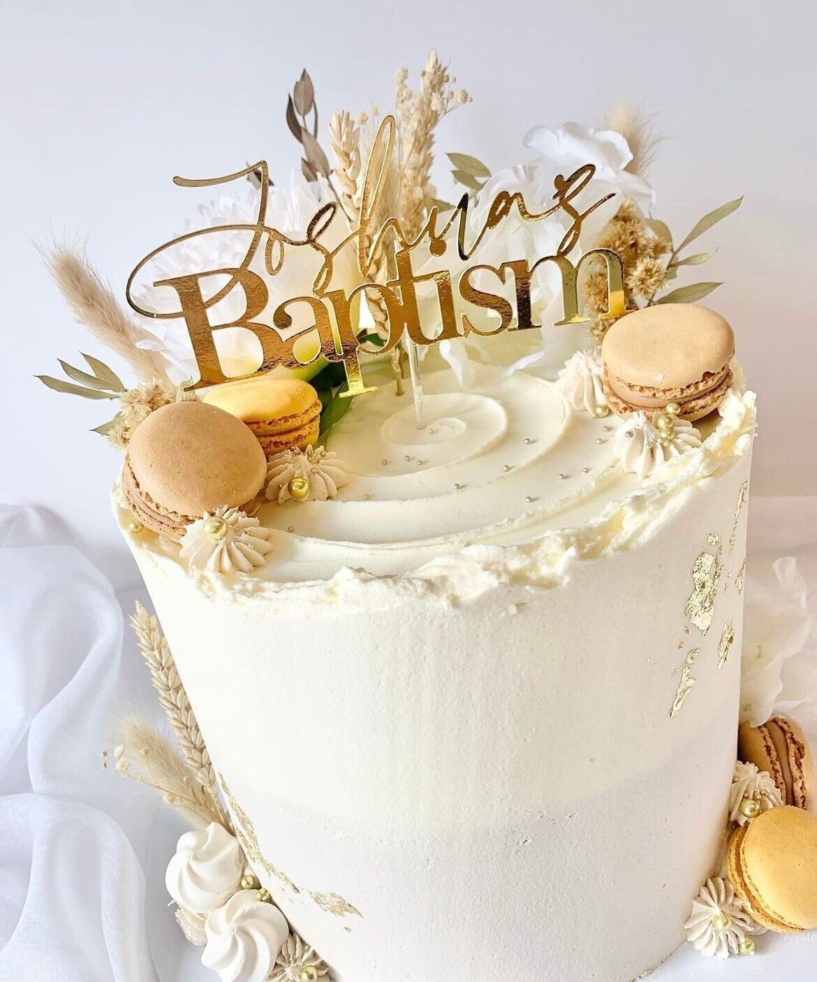 Christening Baptism Cake Topper & Acrylic Cross