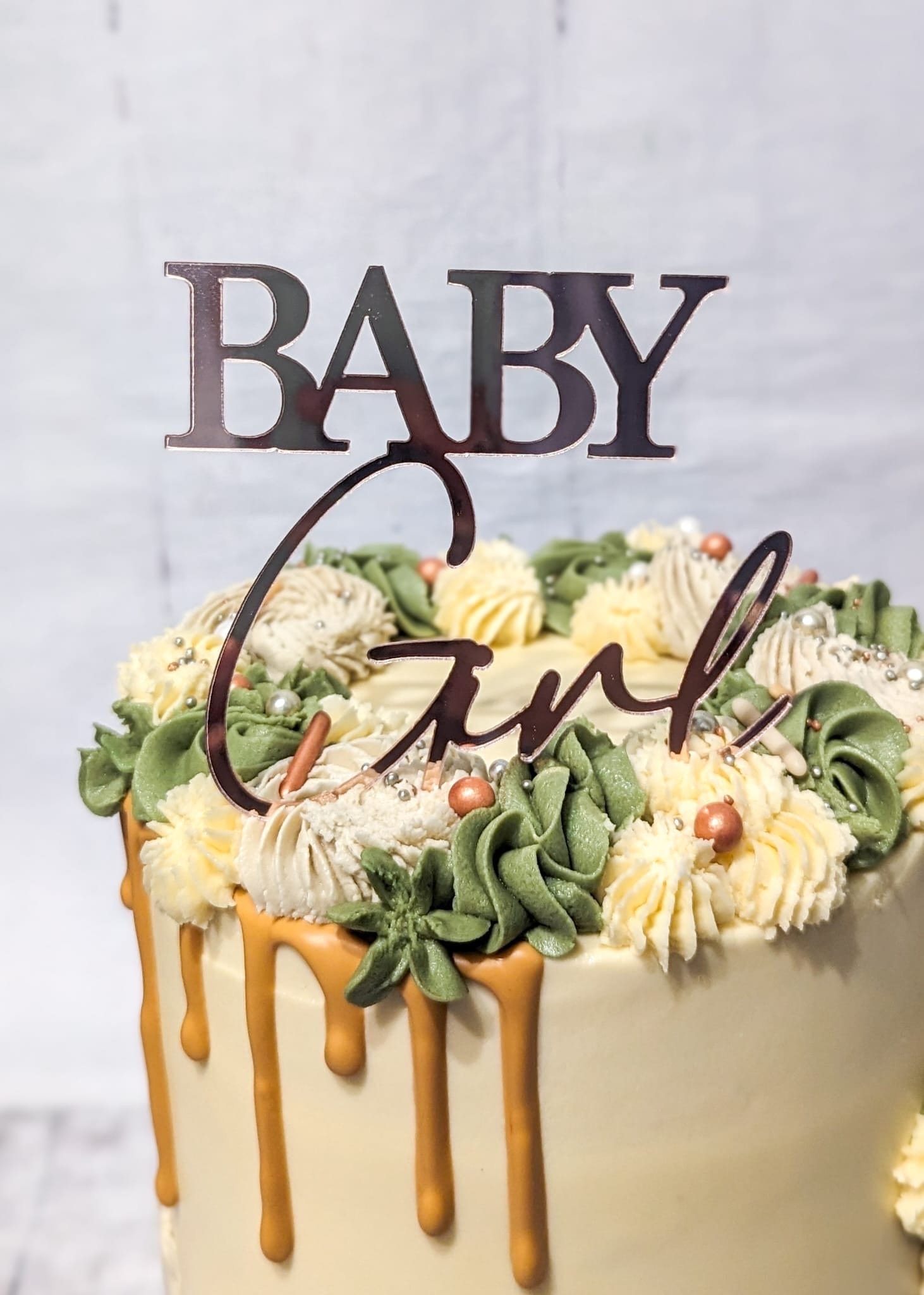 Acrylic Baby Girl Cake Charm