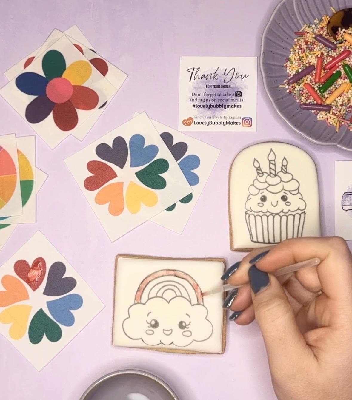 PYO Edible Rainbow Flower Paint Palettes - Image 3