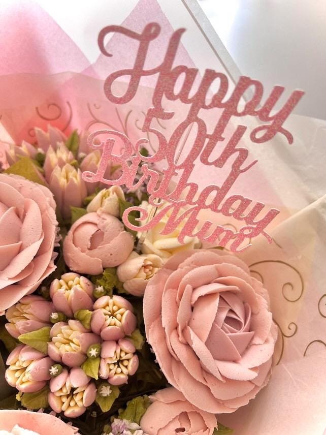 Birthday Cake / Cupcake Topper - Happy Age Birthday Name - Image 6