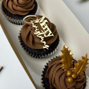 Merry Christmas Acrylic Script - Gold, Red, Silver