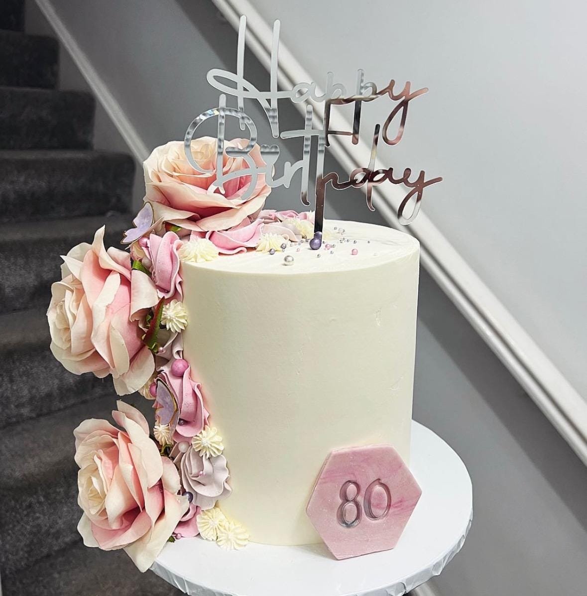 Acrylic Happy Birthday Cake Topper - Image 3