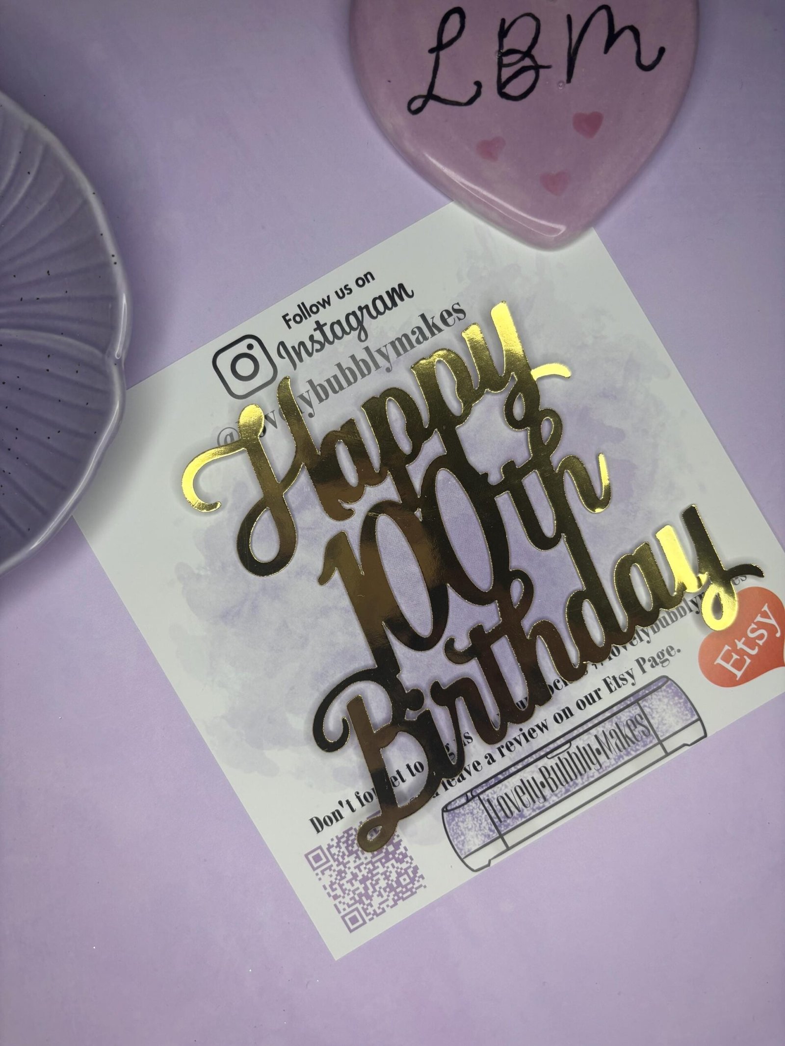 Birthday Cake / Cupcake Topper - Happy Age Birthday Name - Image 3