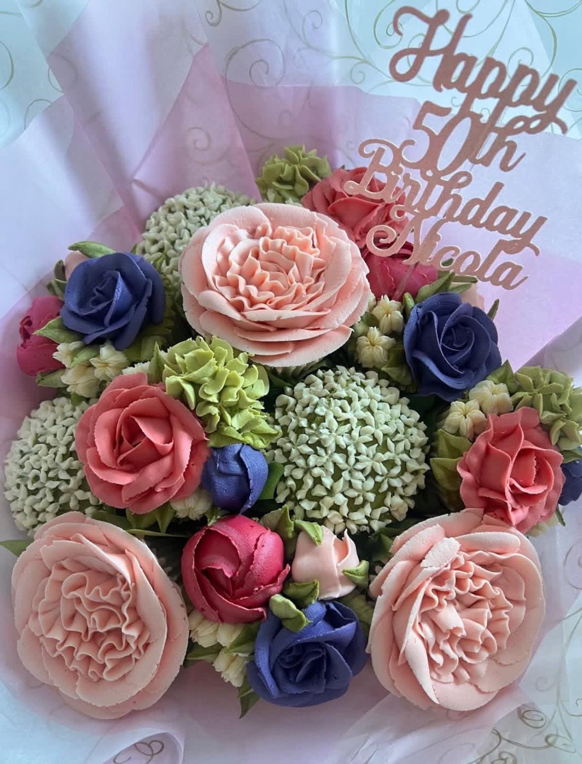 Birthday Cake / Cupcake Topper - Happy Age Birthday Name - Image 8