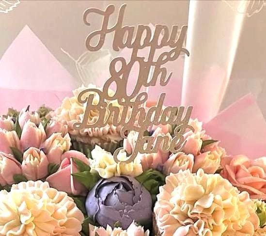 Birthday Cake / Cupcake Topper - Happy Age Birthday Name - Image 2