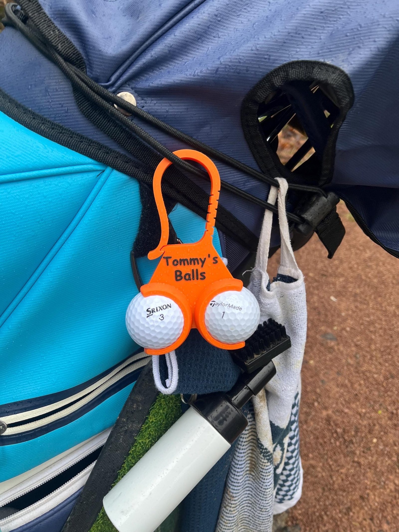 Personalised Dual Golf Ball Holder with Name