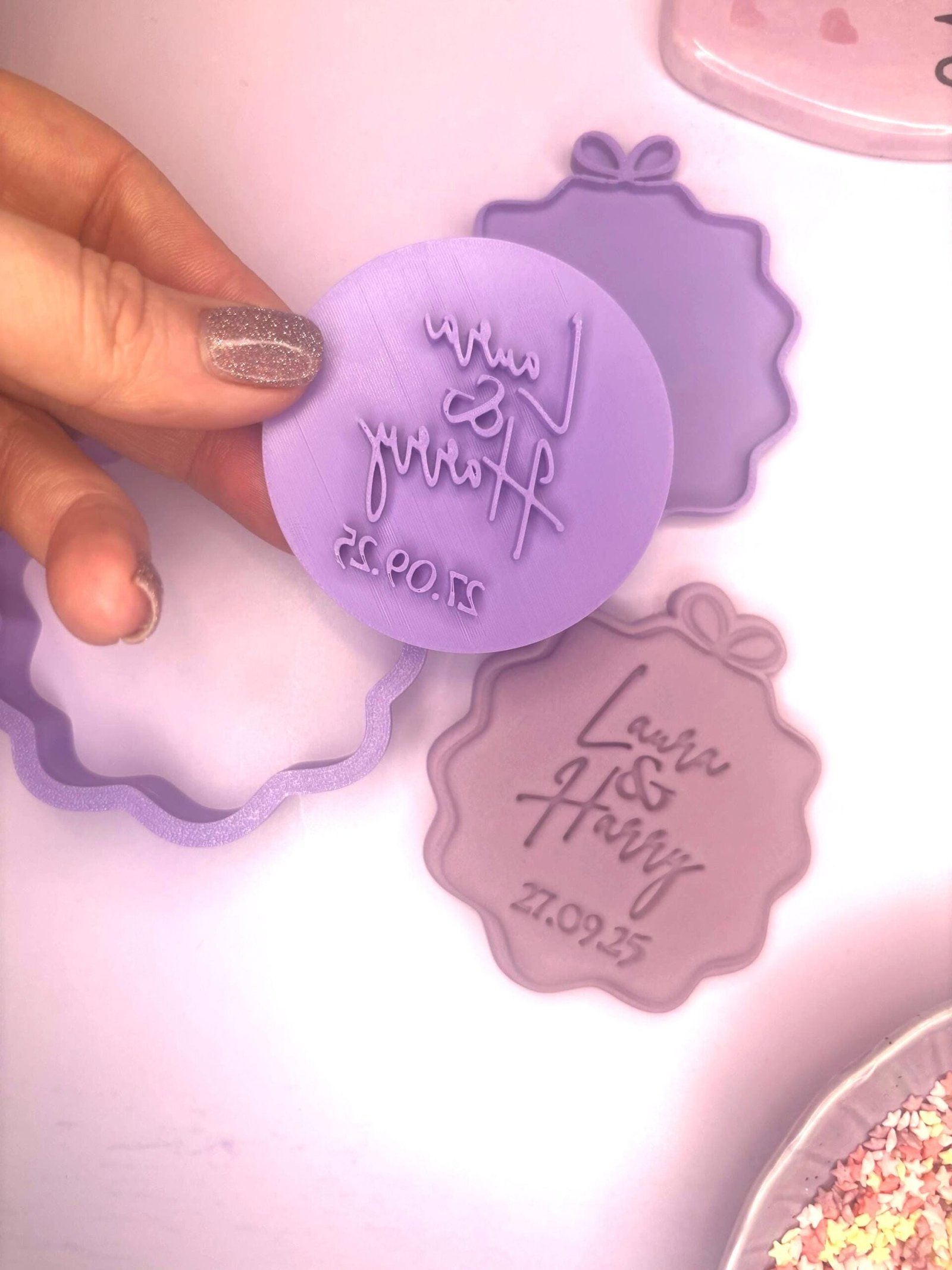 Personalised Wedding *names* Cookie Stamp Embosser - Image 3