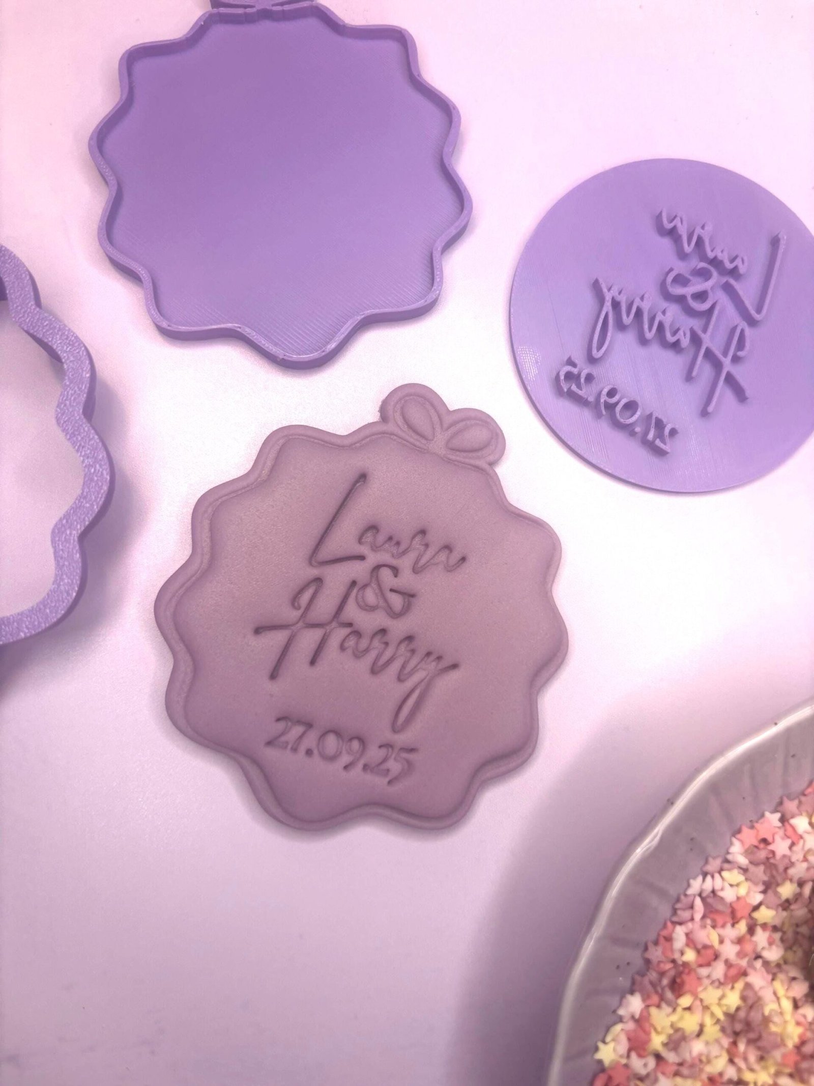 Personalised Wedding *names* Cookie Stamp Embosser - Image 4