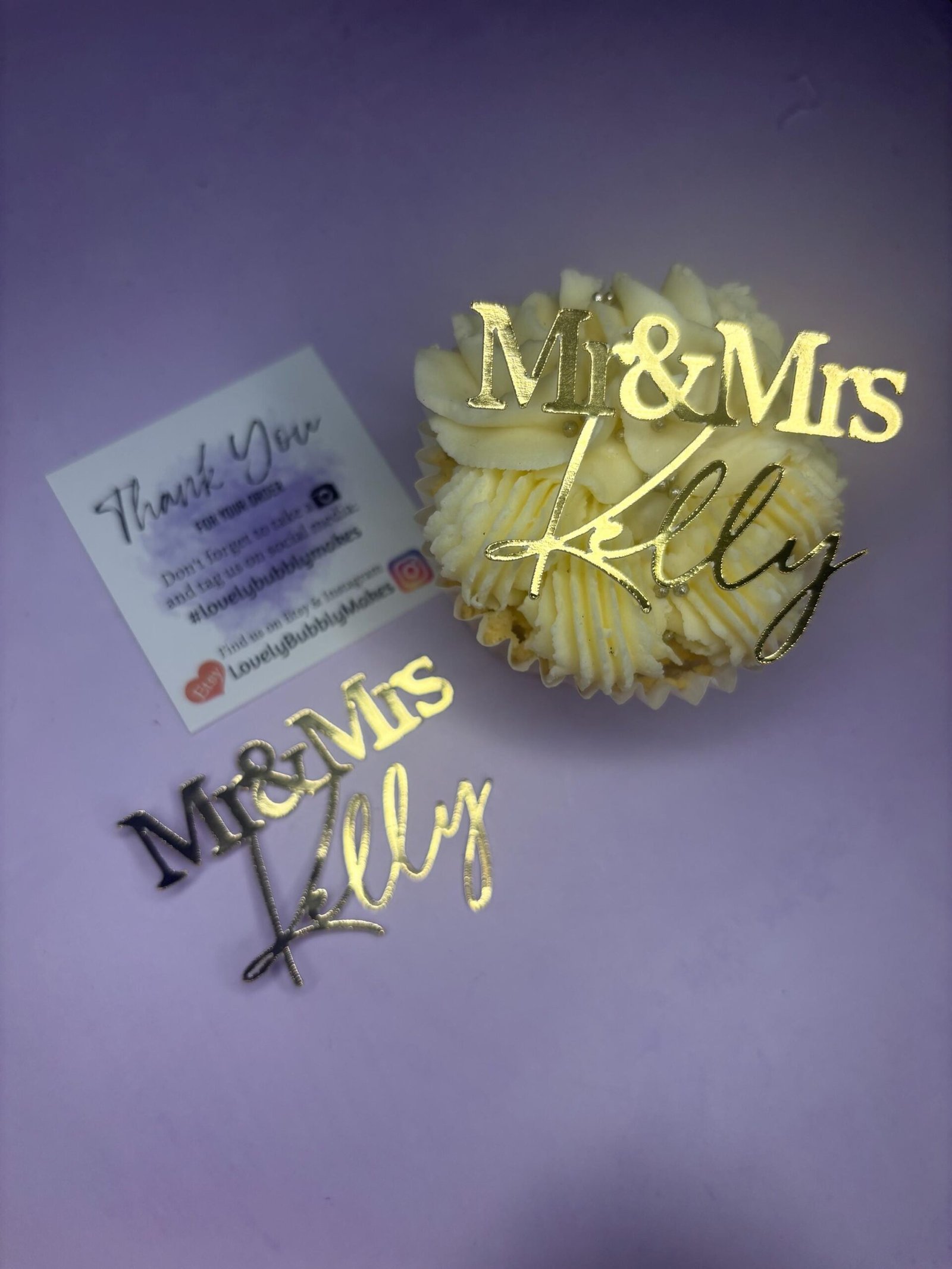 Mr & Mrs Name Cupcake Topper - Image 3