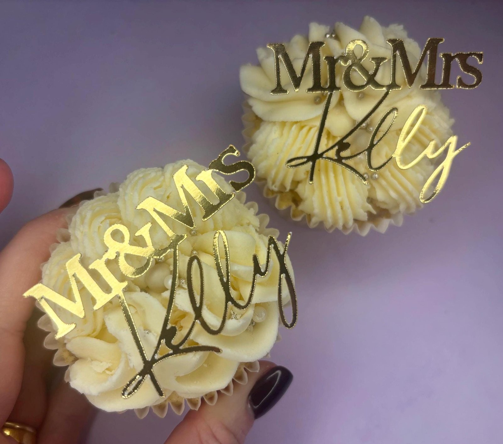 Mr & Mrs Name Cupcake Topper