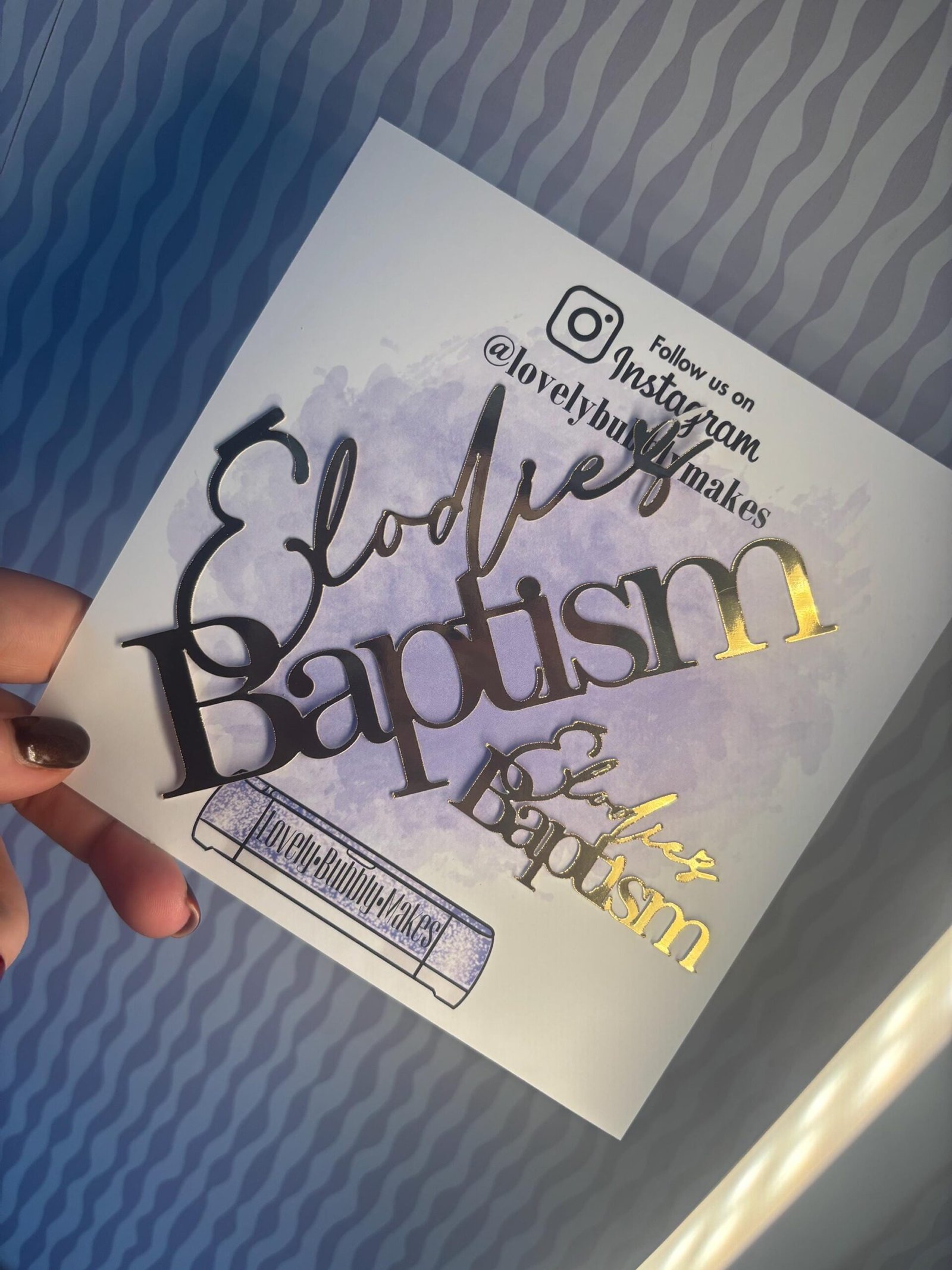 Christening Baptism Cake Topper & Acrylic Cross - Image 3