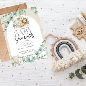 Safari Animal Baby Shower Invitation
