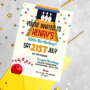 Bowling Birthday Party Invitation