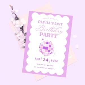 Disco Birthday Party Invitation