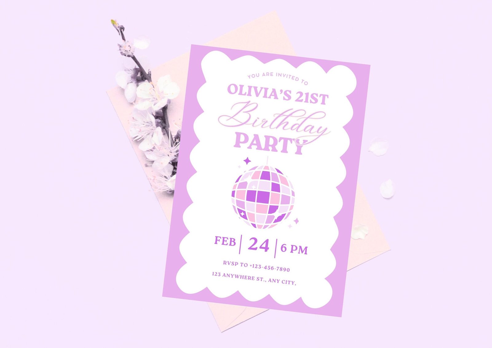 Disco Birthday Party Invitation