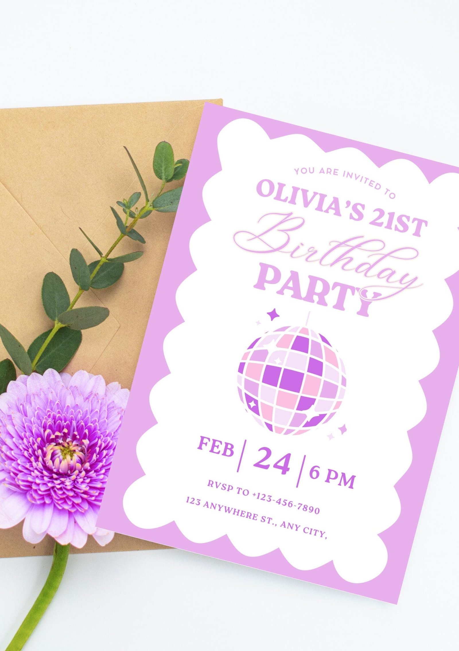 Disco Birthday Party Invitation - Image 2