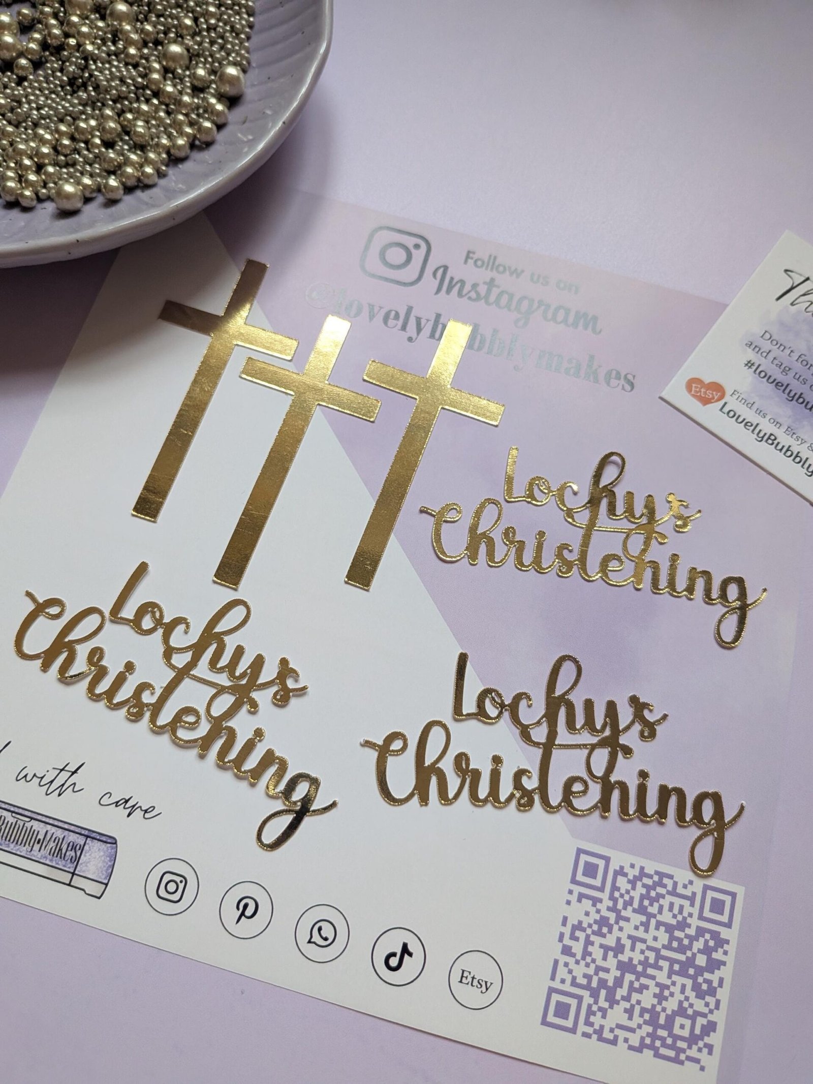 Christening/Baptism & Cross Topper Bundle - Image 3