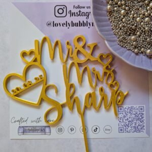 Acrylic Mr & Mrs Name & date topper