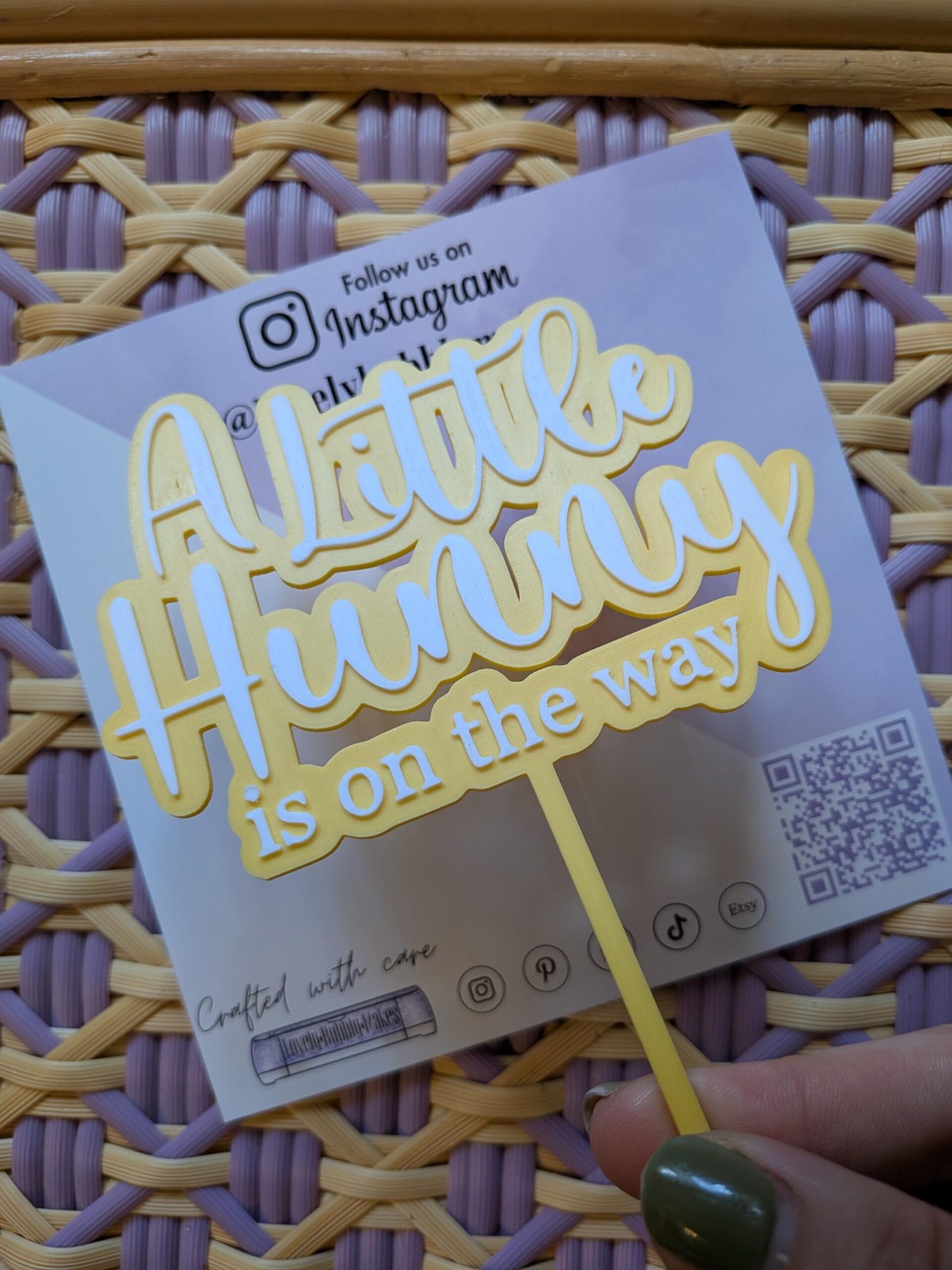 Acrylic Little Hunny on the way Topper - Image 4