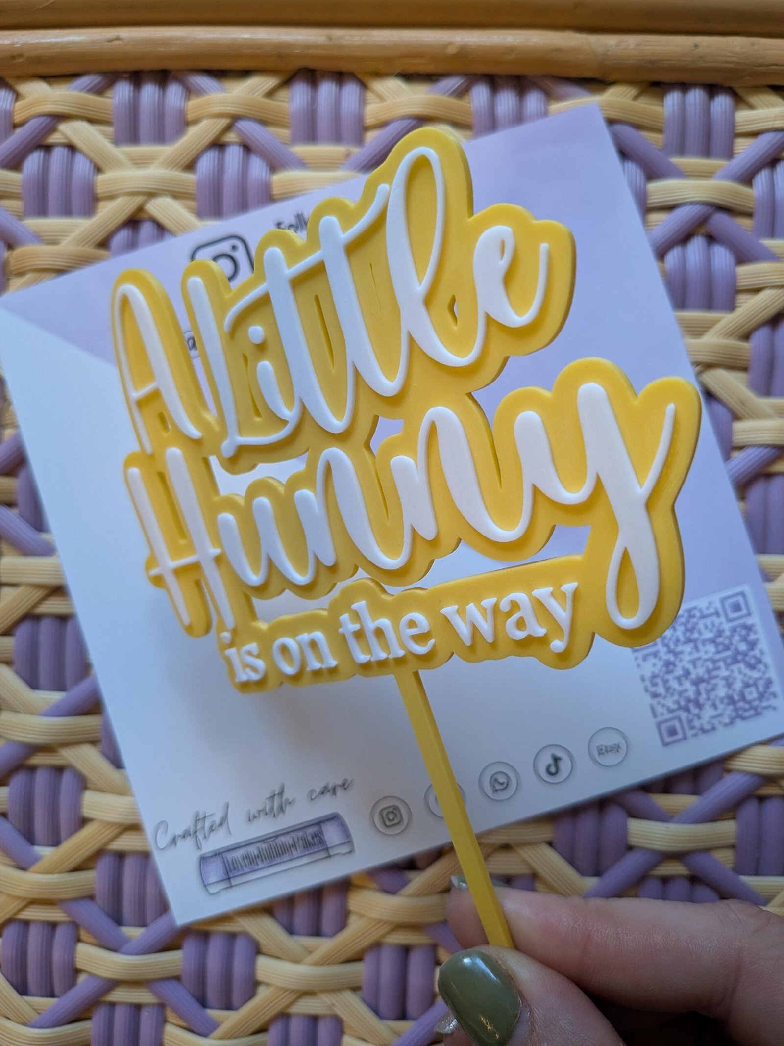 Acrylic Little Hunny on the way Topper - Image 2