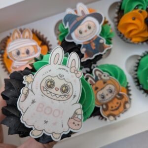 Pre Cut Labubu Halloween Edible Card Toppers