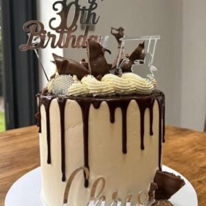 Birthday Cake / Cupcake Topper - Happy Age Birthday Name