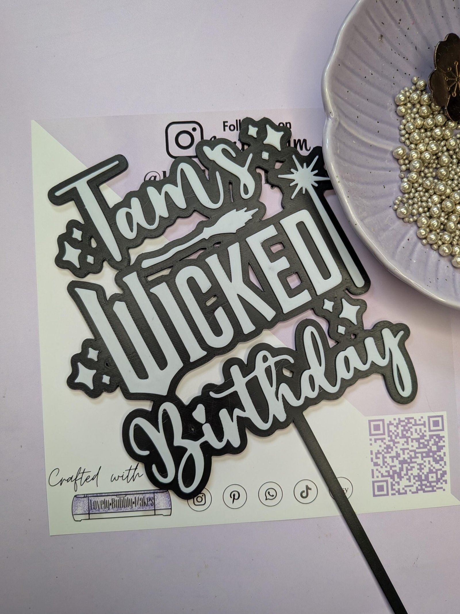 Wicked Acrylic Birthday Cake Topper