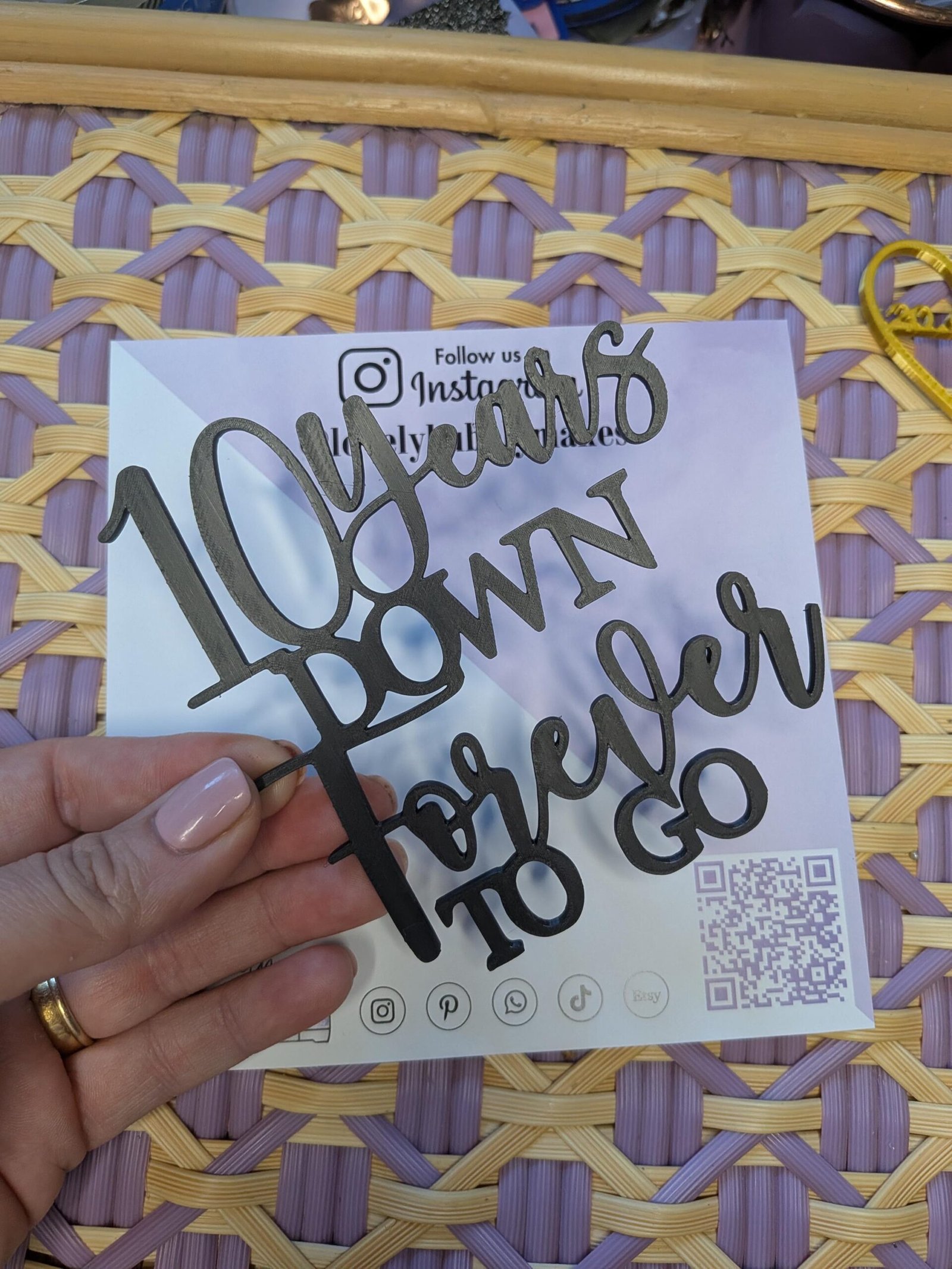 Acrylic Anniversary Cake Charm - Image 2